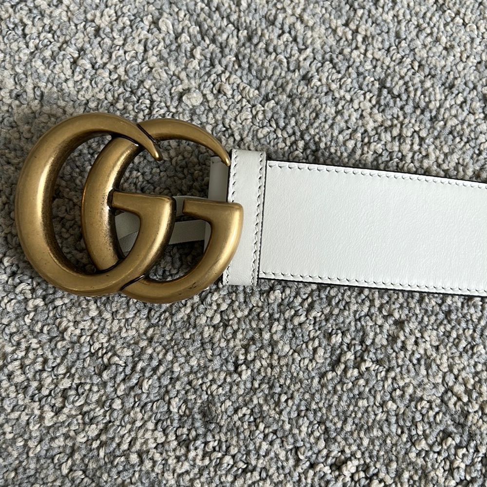 Authentic Gucci double G belt size 80 off white